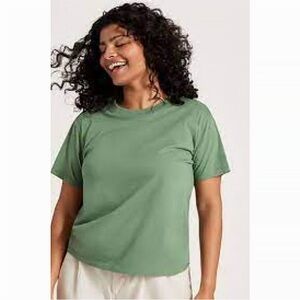 Allbirds Crew Neck Cotton Women Short Sleeve T Shirt Hazy Cargo Small Athletic